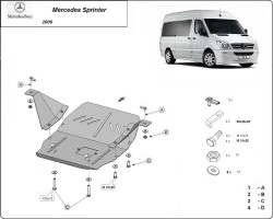 Kryt pod motor MERCEDES-BENZ SPRINTER 3-T Minibus (906) - Plech