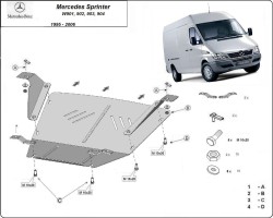 Kryt pod motor MERCEDES-BENZ SPRINTER 2-T Minibus (901, 902) - Plech