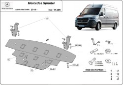 Kryt pod motor MERCEDES-BENZ SPRINTER 3-t Box (910) - Plech