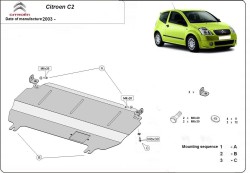 Kryt pod motor CITROËN C3 II Box Body / Hatchback (SC_) - Plech