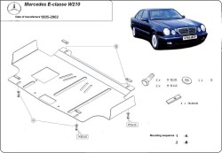 Kryt pod motor MERCEDES-BENZ E-CLASS Sedan (W210) - Plech