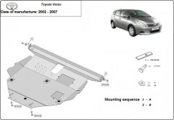 Kryt pod motor TOYOTA COROLLA Hatchback (E12) - Plech