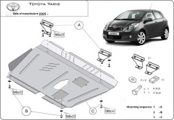 Kryt pod motor TOYOTA YARIS II Hatchback - Plech