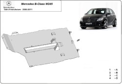 Kryt pod motor MERCEDES-BENZ B-CLASS (W245) - Plech