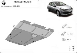 Kryt pod motor RENAULT CLIO III Box (SB_, SR_) - Plech