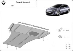 Kryt pod motor RENAULT MEGANE III Hatchback (BZ0/1_) - Plech