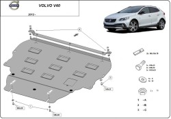 Kryt pod motor VOLVO V40 Box Body / Hatchback (525, 526) - Plech