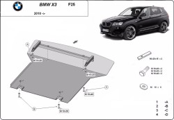 Kryt pod motor BMW X3 (F25) - Plech