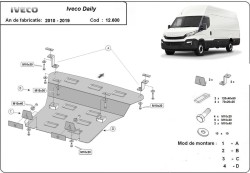 Kryt pod motor IVECO DAILY V Box Body/Kombi - Plech