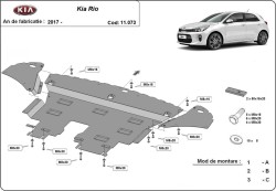 Kryt pod motor KIA RIO IV Hatchback Van (YB, SC, FB) - Plech