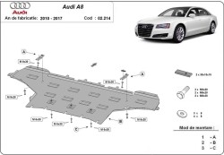 AUDI A8 (4H2, 4H8, 4HC, 4HL) Kryt pod motor - Plech