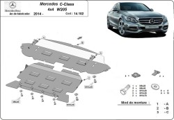 MERCEDES-BENZ C-CLASS (W205) Kryt pod motor - Plech