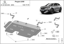 PEUGEOT 2008 I Van (CU_) Kryt pod motor - Plech