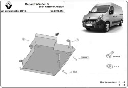 RENAULT MASTER III Platform/Chassis (EV, HV, UV) Kryt pod palivovou nádrž AdBlue - Plech