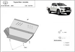 TOYOTA HILUX VIII Platform/Chassis (_N1_) Kryt pod chladič - Plech